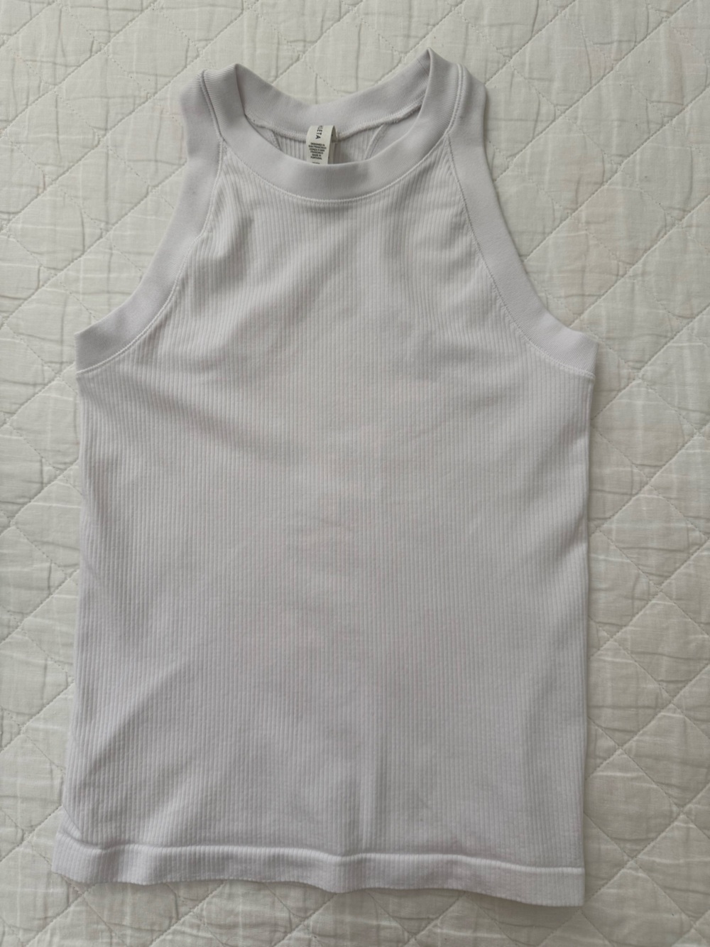 Athleta - White Ribbed Workout Tank Top - Size Small
